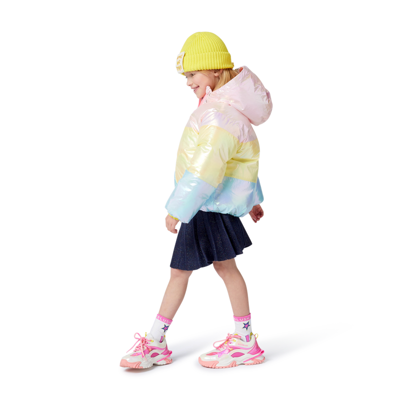 Tricolor hooded down jacket BILLIEBLUSH 
                    FILLE