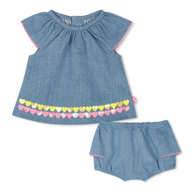 Denim set with frills BILLIEBLUSH girl