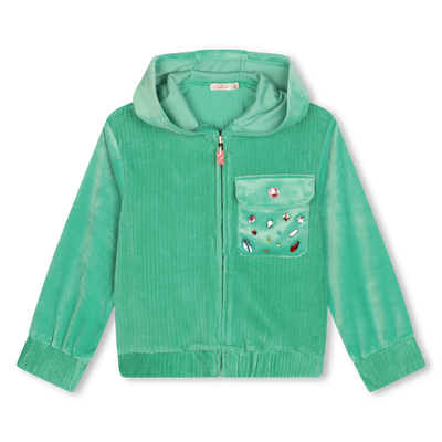 Fleece hooded cardigan BILLIEBLUSH girl