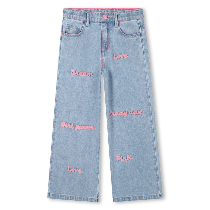 Embroidered denim trousers BILLIEBLUSH 
                    FILLE