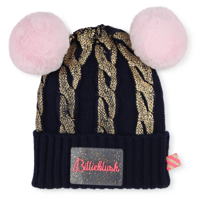 Pompom hat with cable knit BILLIEBLUSH girl