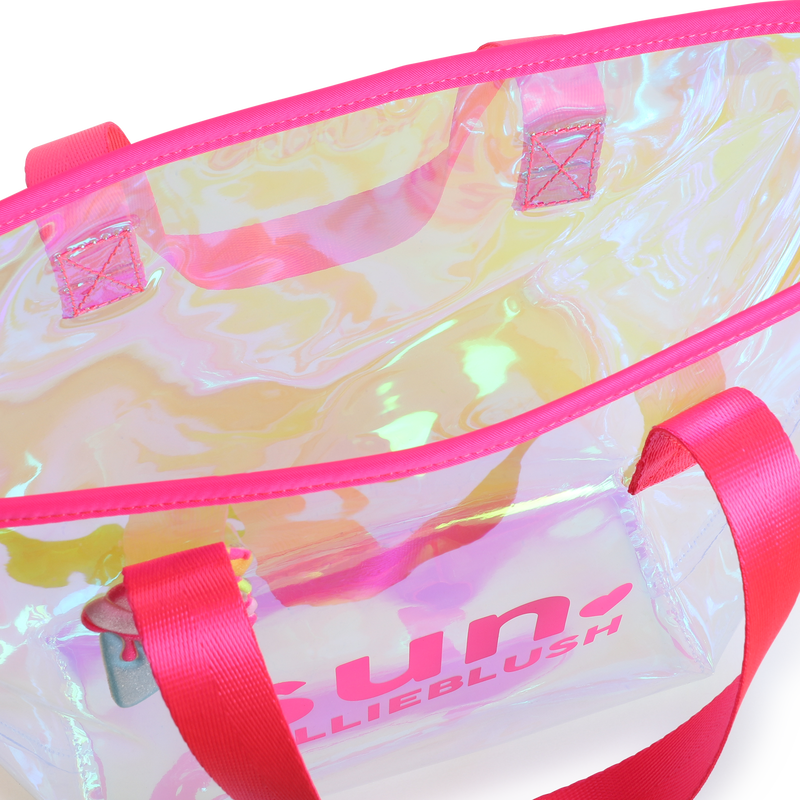 Shiny tote bag with badge BILLIEBLUSH 
                        girl