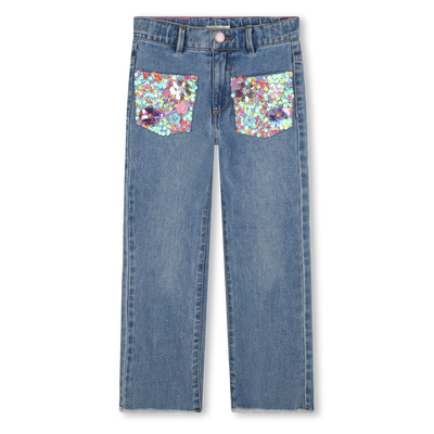 Cotton jeans with sequins BILLIEBLUSH girl