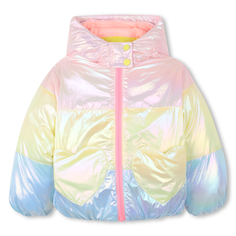 Tricolor hooded down jacket BILLIEBLUSH 
                    FILLE