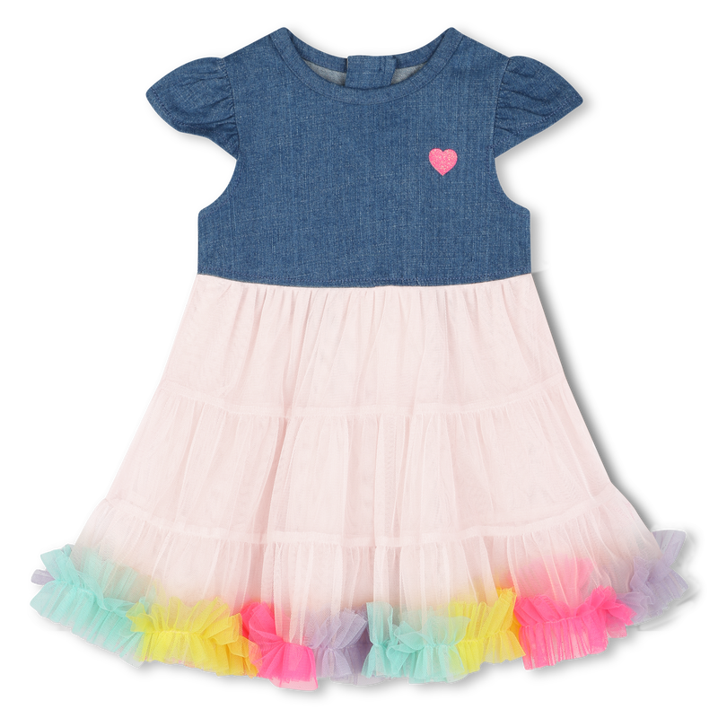 Bi-material dress with ruffles BILLIEBLUSH 
                    FILLE
