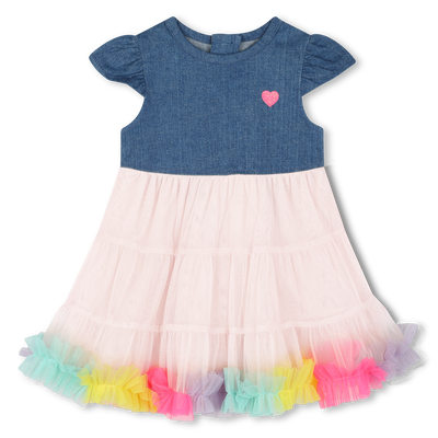 Bi-material dress with ruffles BILLIEBLUSH girl