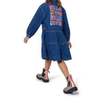 Denim shirt-collar dress BILLIEBLUSH girl