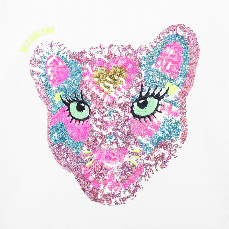 Sequin-graphic long-sleeve BILLIEBLUSH 
                    FILLE