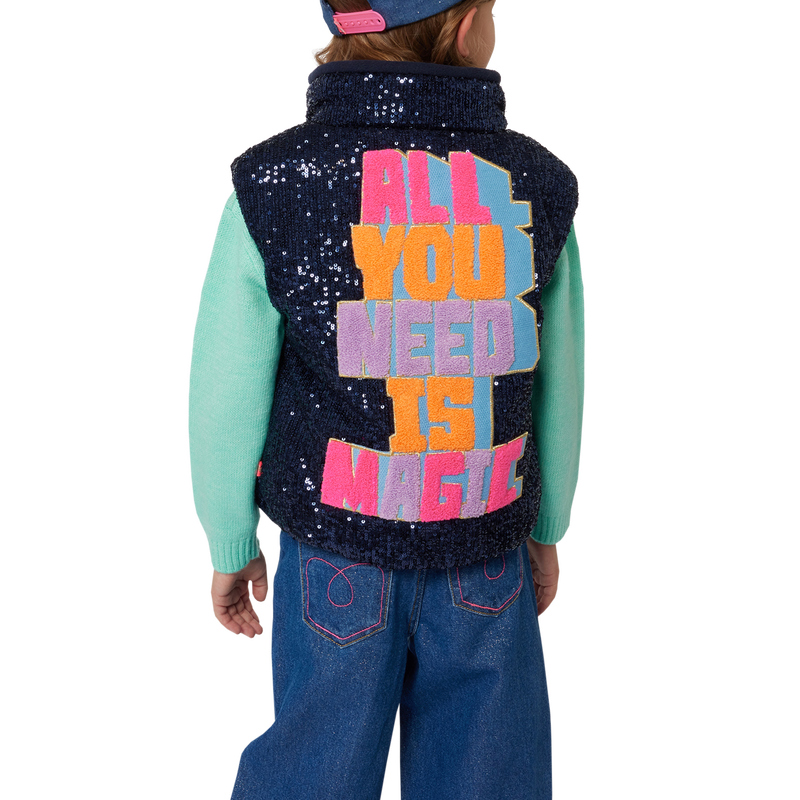 Sleeveless sequin puffer BILLIEBLUSH 
                        girl