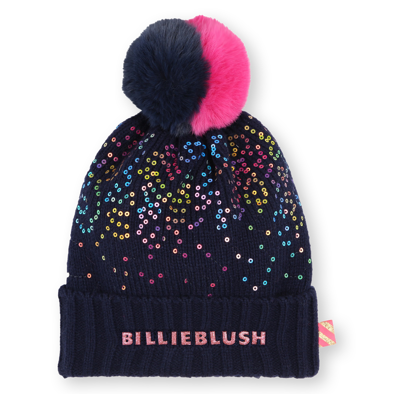 Pompom hat with sequins BILLIEBLUSH 
                        girl
