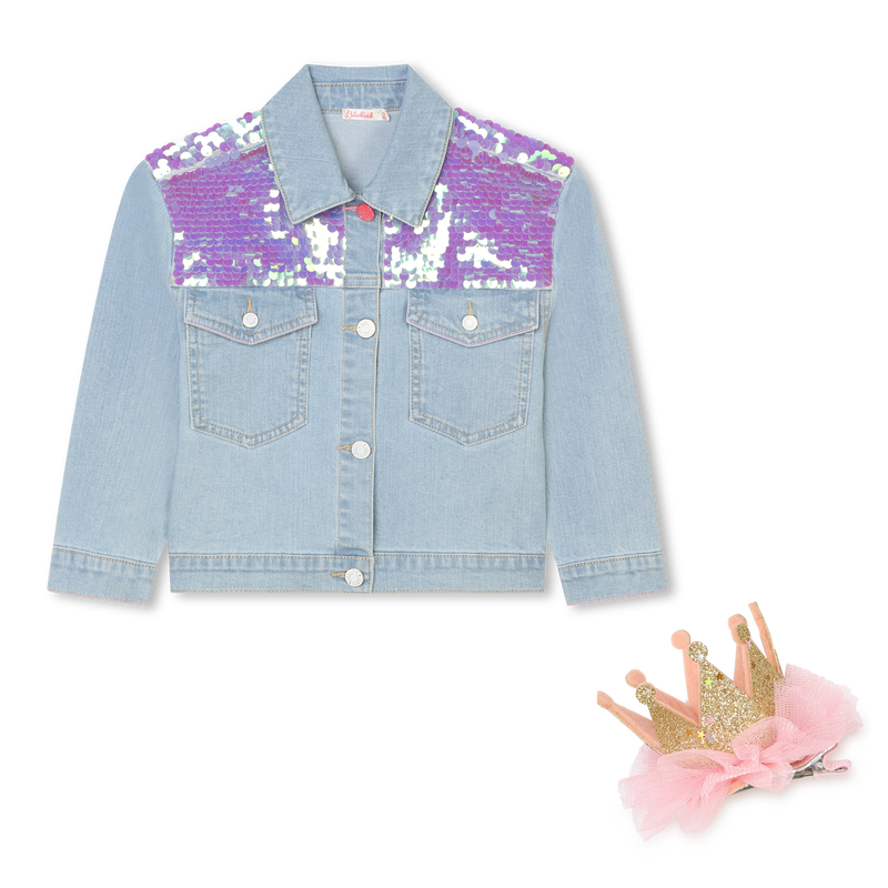 Accessorized jean jacket BILLIEBLUSH 
                        girl
