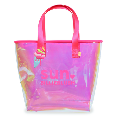 Shiny tote bag with badge BILLIEBLUSH girl