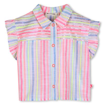 STRIPED SHIRT WITH RUFFLED SLEEVES BILLIEBLUSH girl