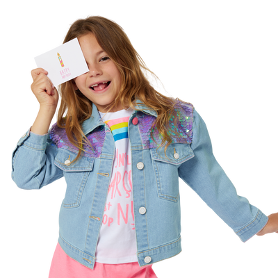 Accessorized jean jacket BILLIEBLUSH girl