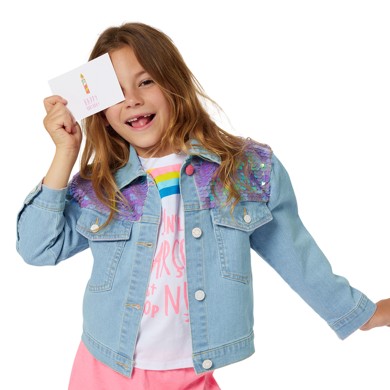 Accessorized jean jacket BILLIEBLUSH 
                        girl